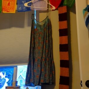 Natural Life green dress orange flowers medium